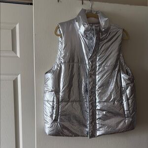 Silver Puffer Vest